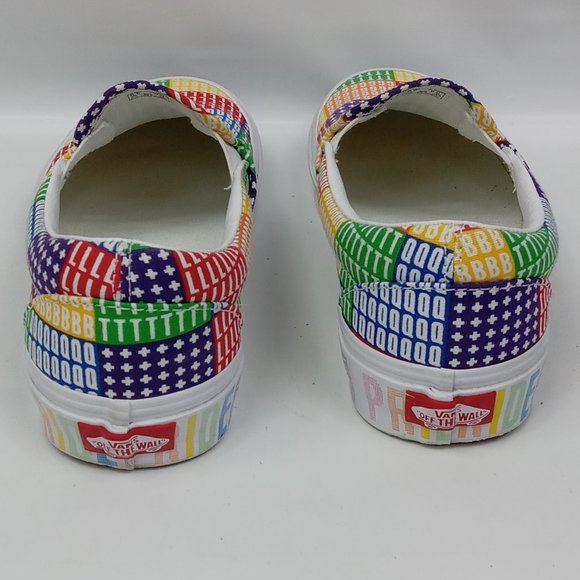 Vans LGBTQ Pride Slip-On Low Cut Sneakers Mens 6.5 Womens 8.0 CLEAN - Picture 5 of 9